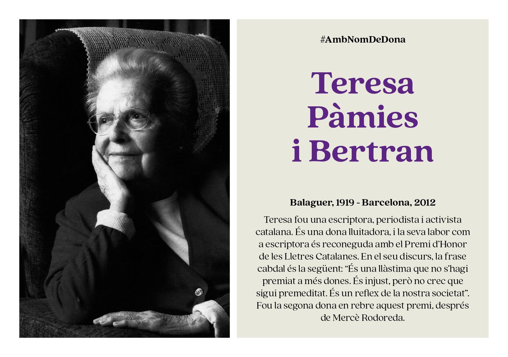 Imatge pels mitjans: Teresa Pàmies i Bertran