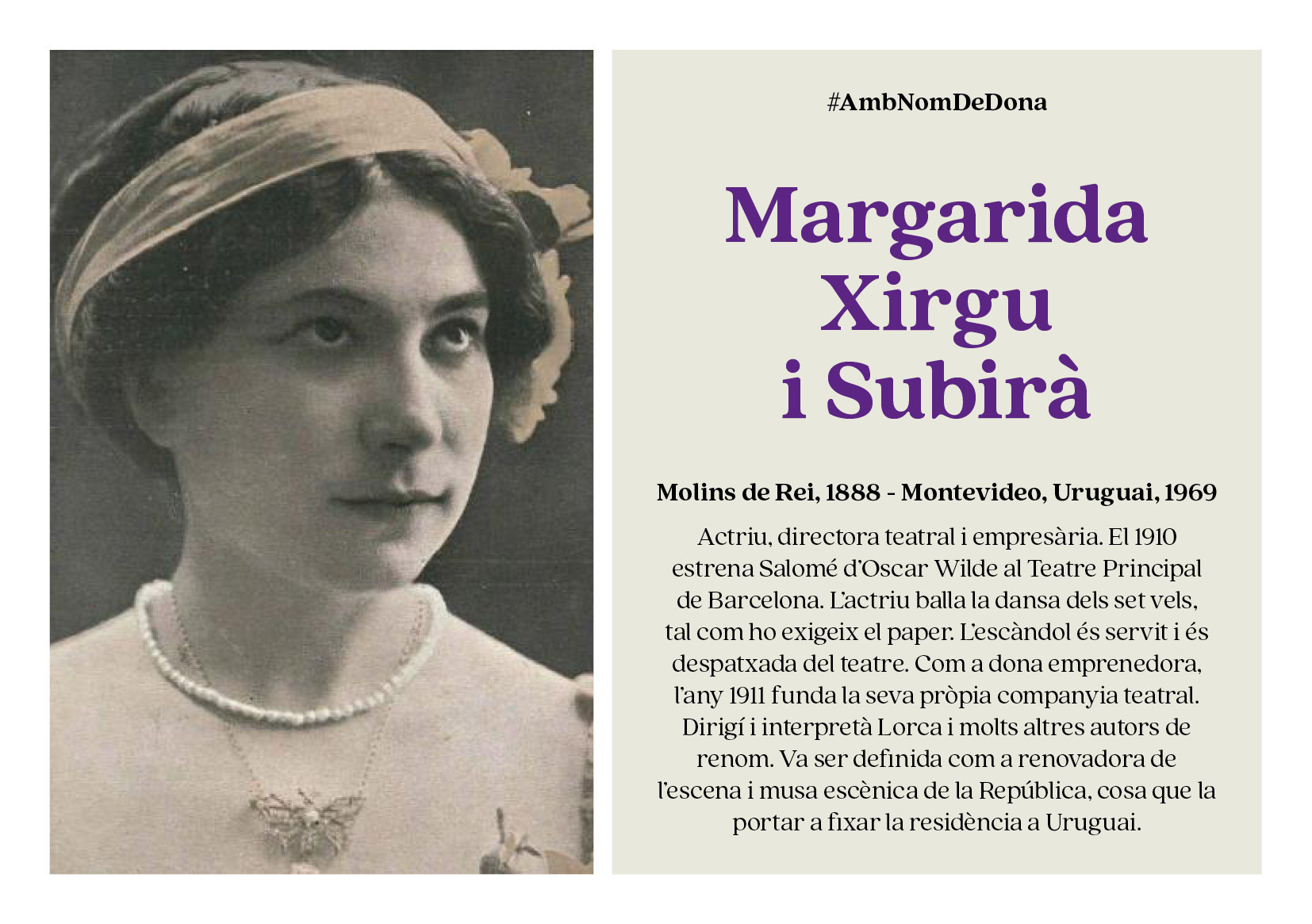 Imatge pels mitjans: Margarida Xirgu i Subirà